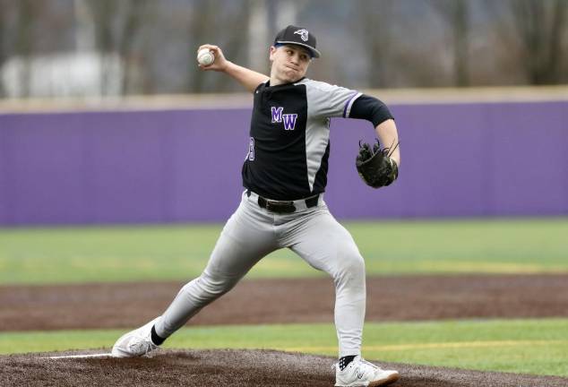 Lucas Beers, #33, got the opening day started by striking out four Warwick players.