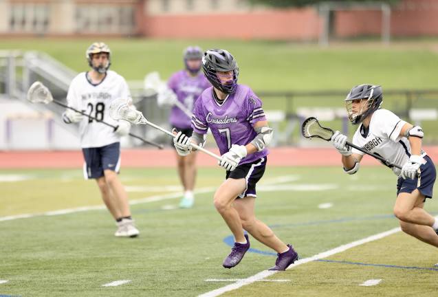 #7, Max Weeks got the Crusaders started when he scored the first goal.