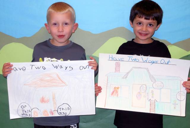 Sapphire Elementary&#x2019;s first place winners: Kindergartener Troy Capen and first-grader Matthew Fernandez.
