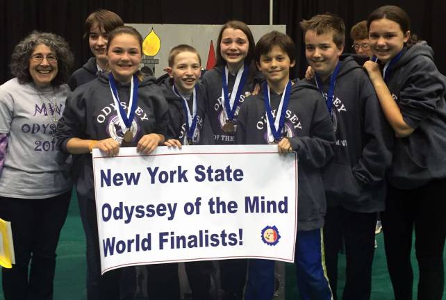 This middle school team, coached by Joanne McInerney, is comprised Elena Kelbley, Brian Whitfield, Meghan Buckley, Fiona Leitner, Colin McHugh, Colin Davidson and Livia Davidson.