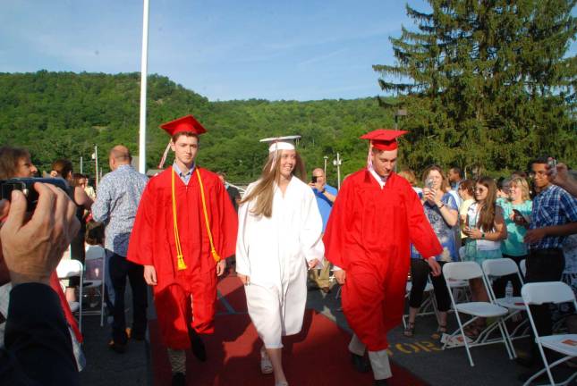 The processional to the 87th Commencement at George F. Baker High School in Tuxedo last Thursday, the first day of summer.