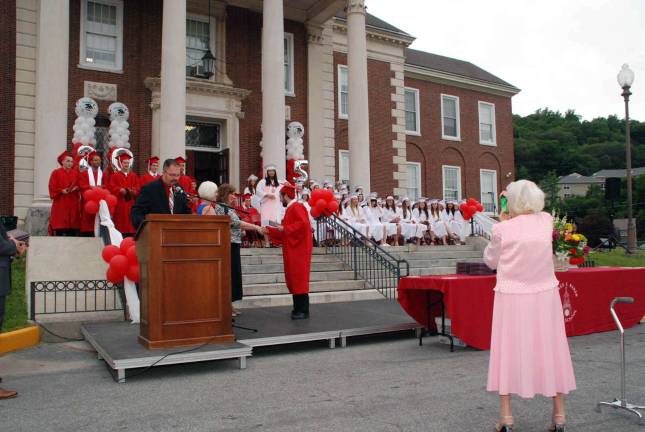 A graduate's grandmother captures the moment.