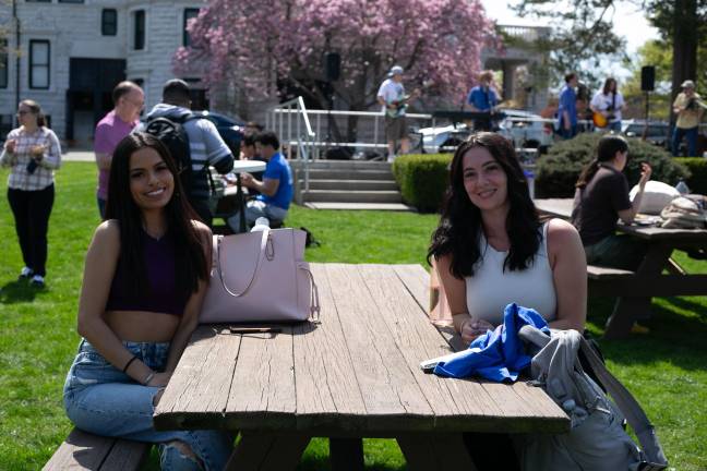 Students enjoy the fresh air at SUNY Orange.