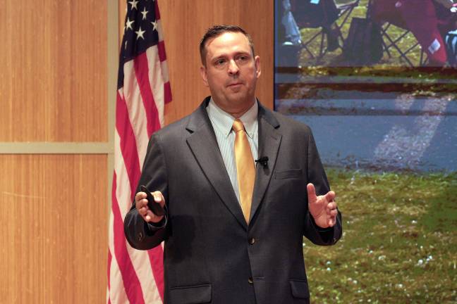 “Our unemployment rate is lower than both the Federal and State governments, and our tax base continues to grow,” County Executive Steven M. Neuhaus said during his 2025 State of the County address at the Emergency Services Auditorium in Goshen. “We’re moving full speed ahead in a positive direction.”