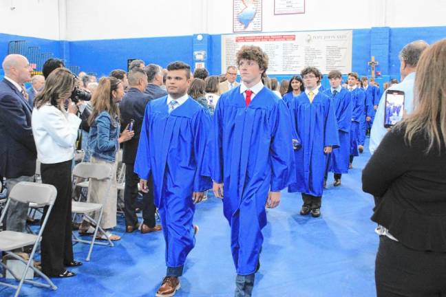 The Class of 2024 enters the commencement ceremony at Pope John XXIII Regional High School in Sparta on June 3.