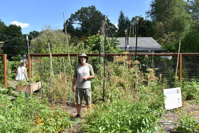 Chad Pilieri, of Greenwood Lake Common Ground Community Garden, shows attendees around. Photo by Becca Tucker.