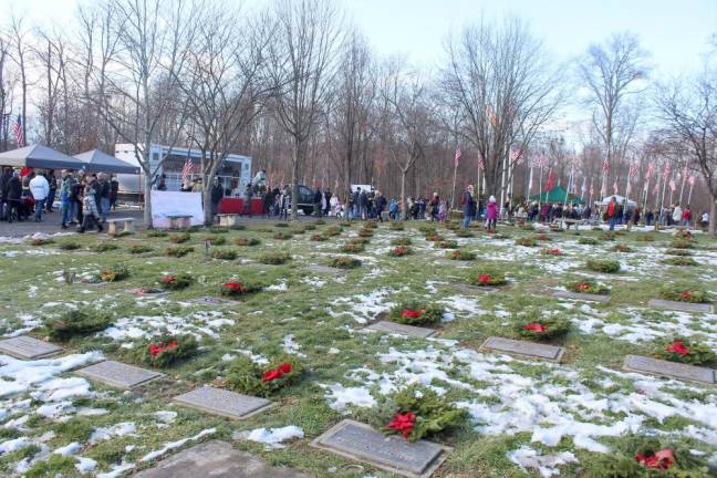 Wreaths at the County’s Veterans Memorial Cemetery on December 17