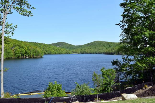 The headquarters a scenic view of Sterling Forest Lake (Blue Lake).