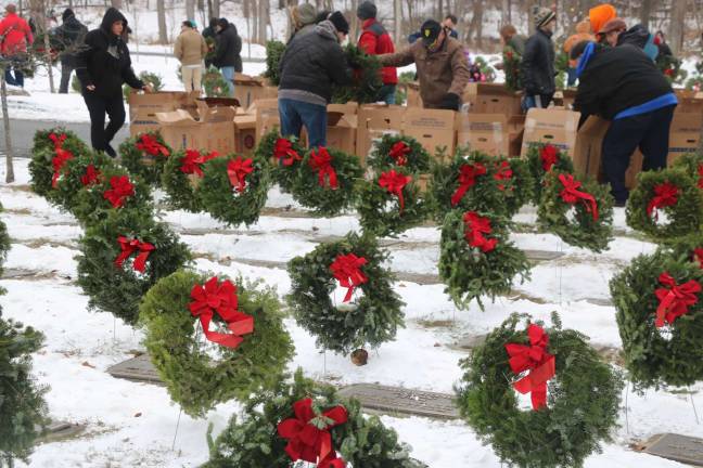 Provided photo Approximately 3,000 wreaths were laid by 200 volunteers during Orange County&#x2019;s Wreaths Across America ceremony on Saturday, Dec. 16, at the county&#x2019;s Veterans Memorial Cemetery on Goshen.