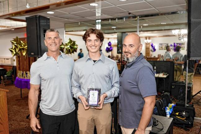 Carson Pesce was awarded the Offensive Most Valuable Player award from coaches Steve Brown and Chris Sullivan.