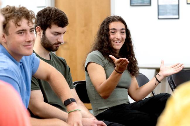 Students from Mount Saint Mary College’s Enhanced Online MBA program attend the opening in-person class for the new semester.