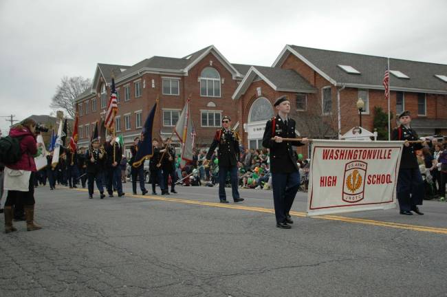 The Washingtonville High School Army JROTC Marching Band won Best Marching Unit