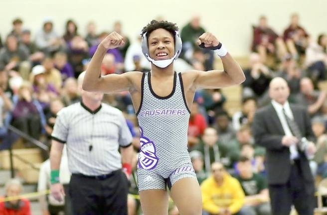 Crusader freshman Jordan Brown finished sixth at the state wrestling championship tournament at 99 lbs.