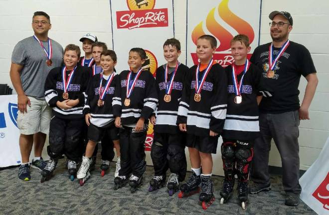 The Monroe Roller Hockey 10-and-under travel team also won bronze medals at the Nutmeg State Games in Hartford, Conn., on Sunday, July 16.