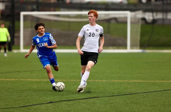 Liam McGee’s #20 strong play on the back line has helped the Crusaders keep their opponents scoreless.