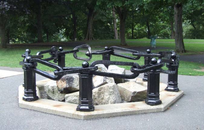 A segment of the Great Chain remains on grounds of the U.S. Military Academy at West Point.