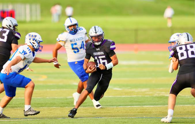 QB #16 Ethan Maldonado threw for one score and ran for one more.