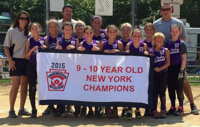 Photos provided The Monroe-Woodbury 9-10 Little League girls softball team, now also known as the 2015 New York State Little League Softball 9-10 Softball Championship team: Manager Penny Roberts, Coach Pat Ryan and Coach Jim O&#xfe;&#xc4;&#xf4;Brien. Players: Brianna Roberts, Arianna Exarchakis, Anna Paravati, Hanah Armstrong, Maddy Bendix, Emma Lawson, Jenna Matise, Kelsey O&#xfe;&#xc4;&#xf4;Brien, Danielle Ryan, Amanda Palmer, Maeve Cassidy and Lindsey Sundheimer.