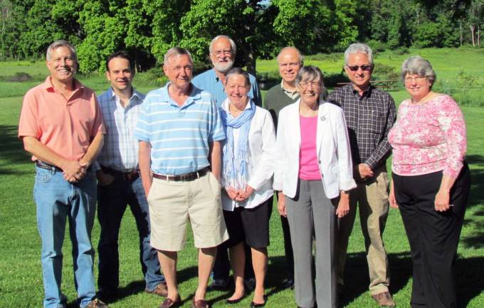 The officers and new board members of the Hudson Highlands Nature Museum are, from left to right: Scott Sheehan (new board member), Jeff Sousa (new board member), John S. Bliss (chairman), Frederick Osborn III (vice chair), Susan W. Christensen (treasurer), George Muser (secretary), Beth Noonan (new board member), Howard Protter (general counsel) and Bonnie Mangiaracina (returning board member). Missing from photo is new board member Laura Hromadka.