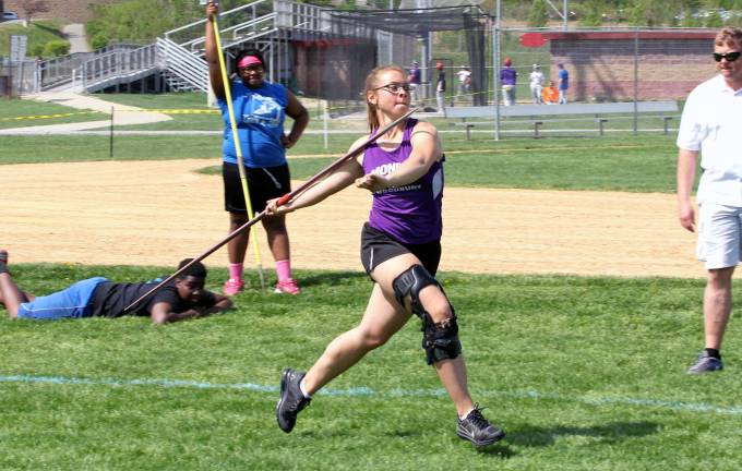 Rachel Campo competing last spring in the javelin throw.