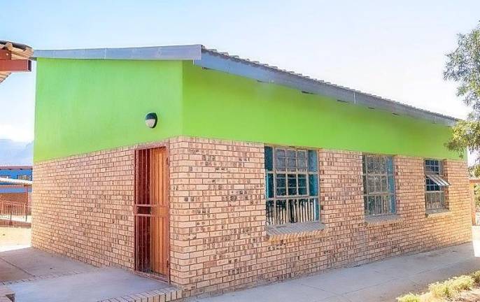 One of the new libraries built by Eco Children where some of the books will be housed in South Africa.