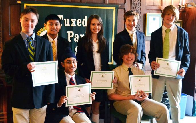 Tuxedo Park School honor students included Tuxedo Park's Harrison van der Lee, Monroe's Brandon Gaceta and Apaar Anand, Sterling Forest's Trinity Aptekarev, Monroe's Nick Morrisohn and Tuxedo Park's Cole Tavani and Eric Shaw.