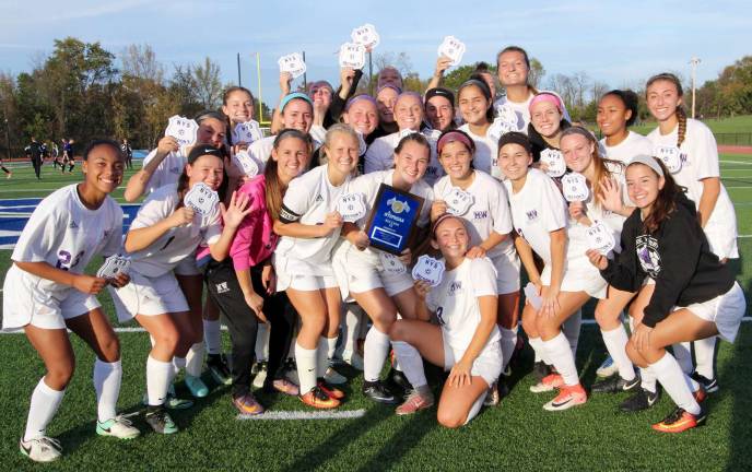 The 2017 Section 9 Champion Monroe-Woodbury Girls Varsity Soccer Team.