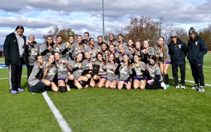 The 2025 Sec. IX Class AAA Soccer Champions: The Monroe-Woodbury Crusaders.