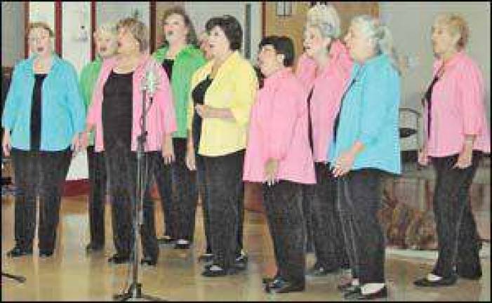 Adelines and therapy dog entertain seniors at Valley View Center