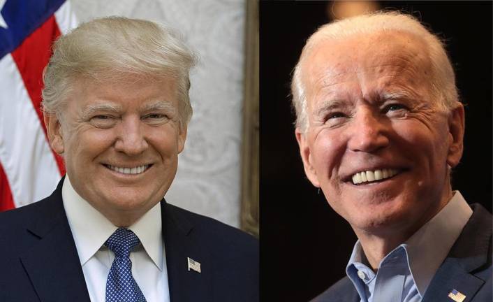 President Donald J. Trump (Official White House photo by Shealah Craighead) and Former Vice President and Democratic presidential candidate Joe Biden (Photo by Gage Skidmore)