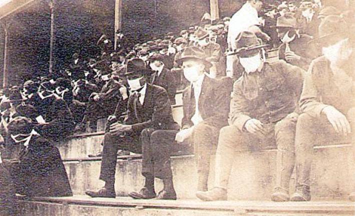 Fans watching a Georgia Tech football fame in 1918.