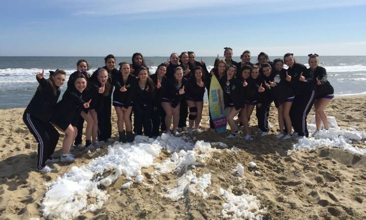 The varsity cheerleaders headed to Ocean City, Maryland, for the Reach the Beach competition. They took first place in their division.