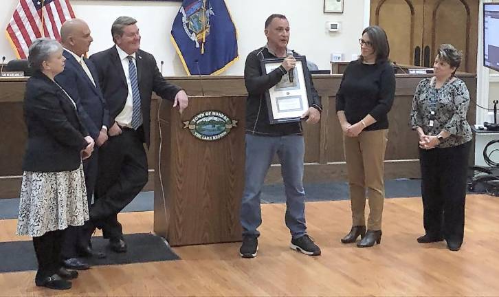 Monroe Town Board honored Ray Hafenecker for his 50 years of managing The Captain’s Table.