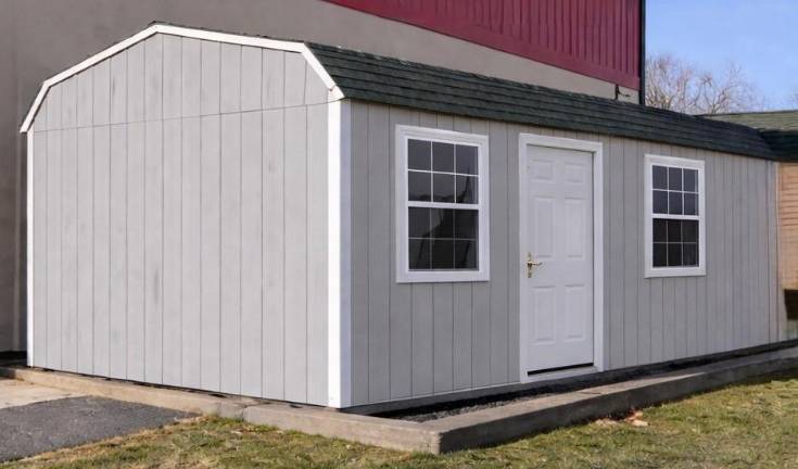 A mock-up of the relocated and refurbished donations shed planned for Sacred Heart Church.