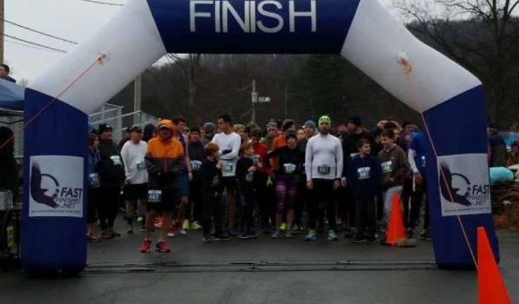 Photo provided by the Smith's Clove Park Commission Runners await the start of the 2016 Smith&#x2019;s Clove Park 5K Turkey Challenge. Due to the Route 208 bridge closure between State Route 17M and North Main Street in the Village of Monroe, the park had to change the traditional Thanksgiving weekend 5K course for the first time in 26 years.