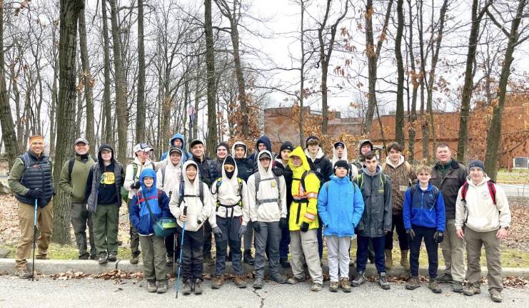 The scouts are ready to tackle another hefty hike.