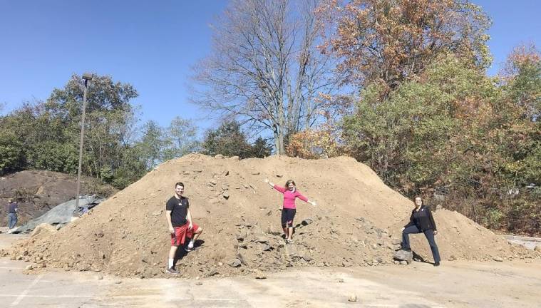 This is the dirt that has been removed for the pool.