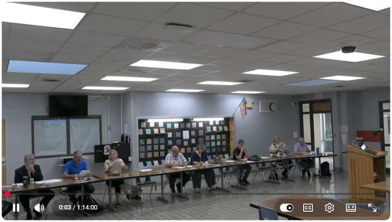 A screenshot from a recent High Point Regional High School Board of Education meeting available on YouTube.