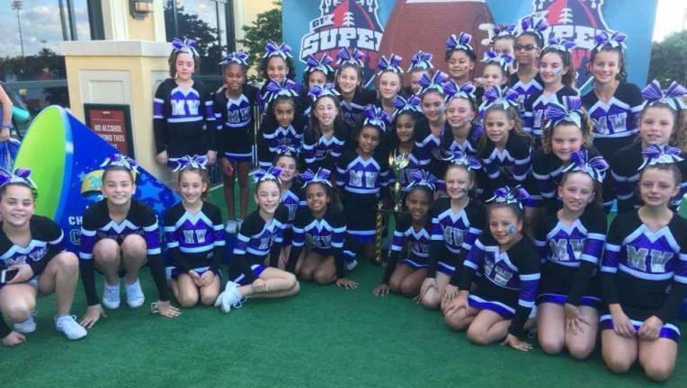 The Monroe-Woodbury Pop Warner Junior Peewee Cheer squad finished fourth at the Pop Warner Nationals in Orlando, Florida.