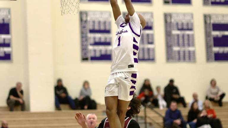 Kristopher Bjaelker brought the fans to their feet with this dunk in the first half against Kingston.
