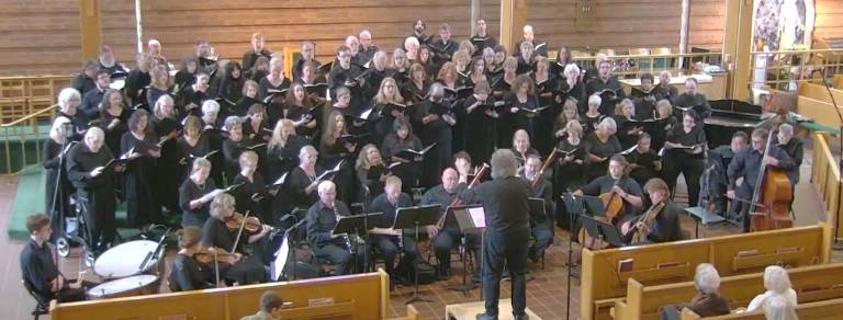 The Warwick Valley Chorale performs at a concert.