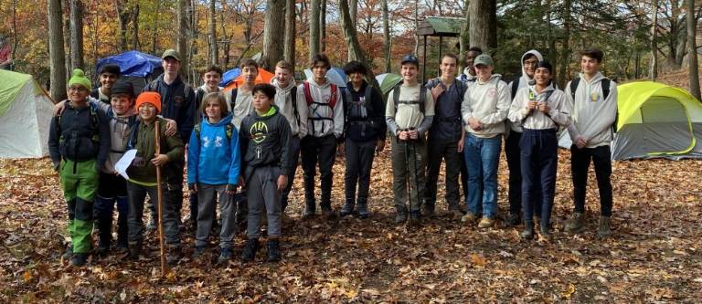 BSA Troop 440, Monroe, went tent camping at Camp Bullowa in Stony Point last weekend, Nov. 13 and 14. Photos provided by Steven Thau, Committee Chairman, Troop 440.