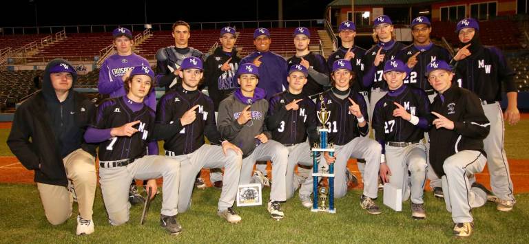 The Crusaders celebrate with their Beacon Bash Tournament Trophy.