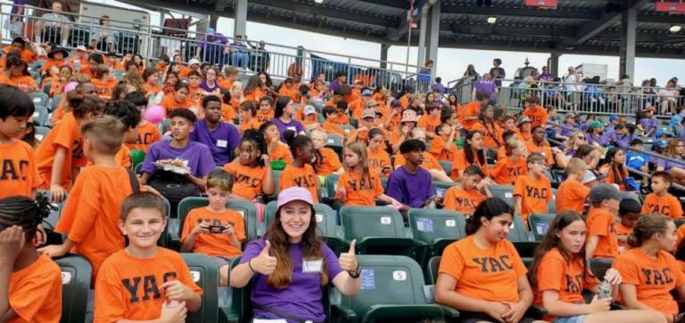 Campers at a recent Rockland Boulders game.