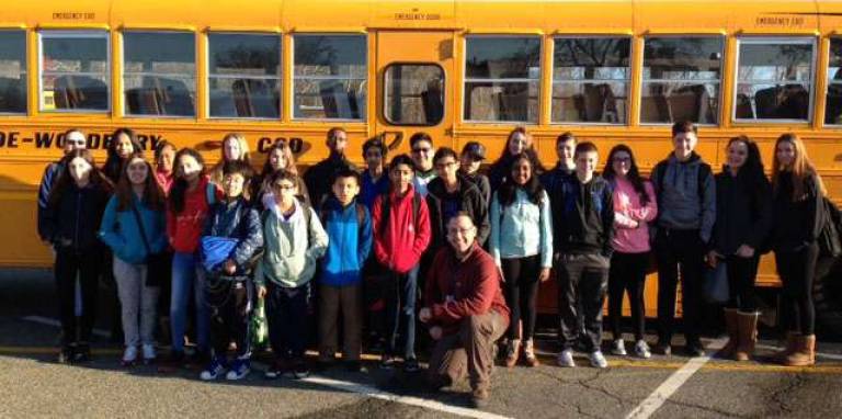 Bus 557, Driver Rob Furbeck with Middle School students.