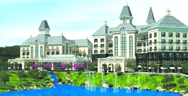 Photo provided A rendering of the Sterling Forest resort in the Town of Tuxedo proposed by the Malaysia-based Genting Group.