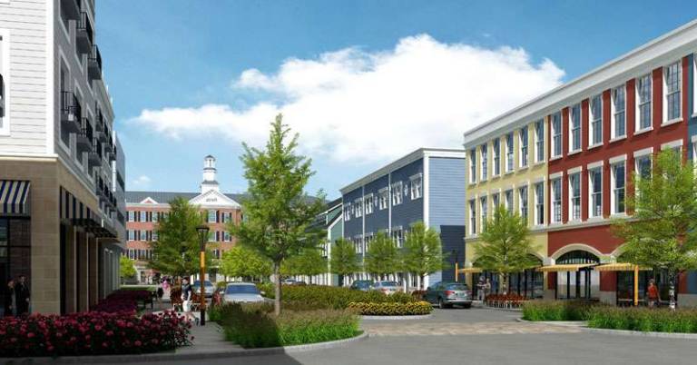The Ronkonkoma Hub in Islip, N.Y. is shown in the concept plan as an example of what a transit-oriented development looks like.