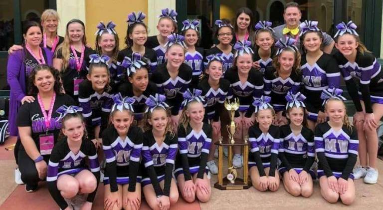 Photos provided by Ted Nelson The Monroe-Woodbury Pop Warner Junior Varsity Cheer squad finished fourth at the recent Pop Warner Nationals in Orlando, Florida.