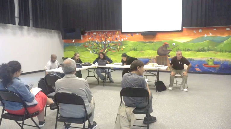 A screenshot from a recent Woodbury Town Board meeting available on YouTube.