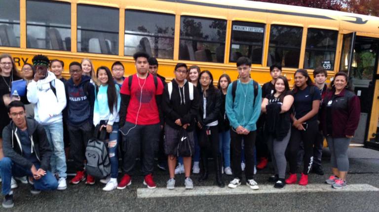 Bus of the month for October; No. 539, Monroe-Woodbury High School, driver Donna Francese.